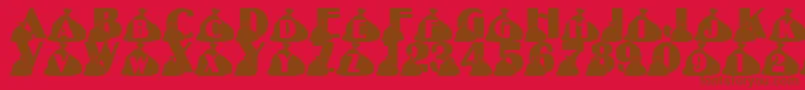 LmsRubbish Font – Brown Fonts on Red Background