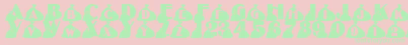 LmsRubbish Font – Green Fonts on Pink Background
