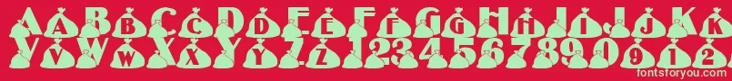 LmsRubbish Font – Green Fonts on Red Background