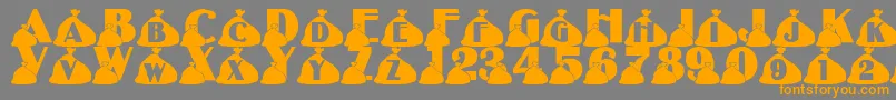 LmsRubbish Font – Orange Fonts on Gray Background