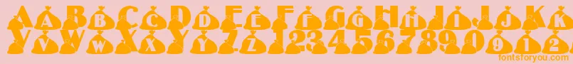 LmsRubbish Font – Orange Fonts on Pink Background