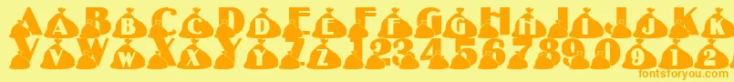 LmsRubbish Font – Orange Fonts on Yellow Background