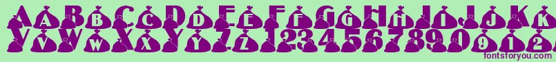 LmsRubbish Font – Purple Fonts on Green Background