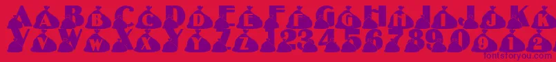 LmsRubbish Font – Purple Fonts on Red Background