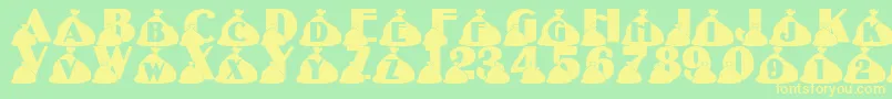 LmsRubbish Font – Yellow Fonts on Green Background