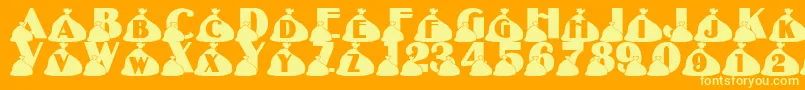 LmsRubbish Font – Yellow Fonts on Orange Background