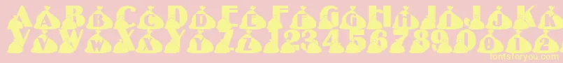 LmsRubbish Font – Yellow Fonts on Pink Background