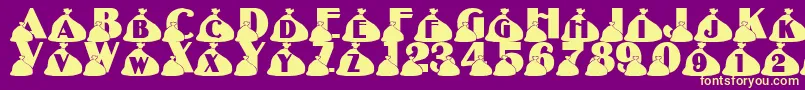 LmsRubbish Font – Yellow Fonts on Purple Background
