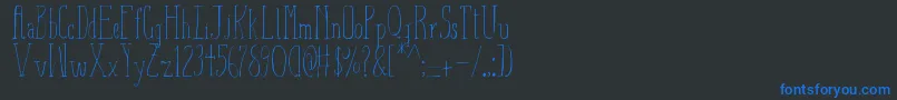 Шрифт AizaShineSerif – синие шрифты на чёрном фоне