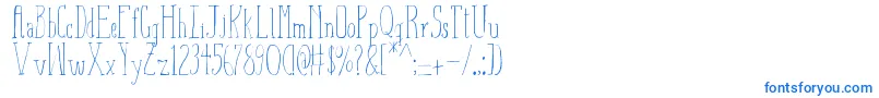 フォントAizaShineSerif – 白い背景に青い文字