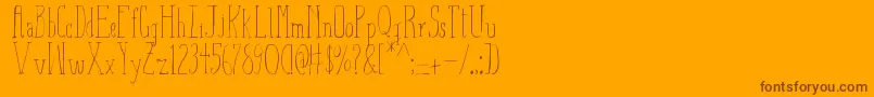 AizaShineSerif-Schriftart – Braune Schriften auf orangefarbenem Hintergrund