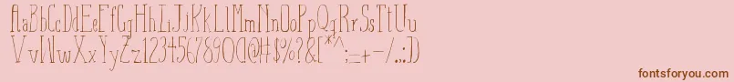 Czcionka AizaShineSerif – brązowe czcionki na różowym tle