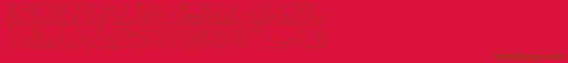 フォントAizaShineSerif – 赤い背景に茶色の文字