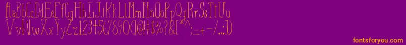 AizaShineSerif Font – Orange Fonts on Purple Background