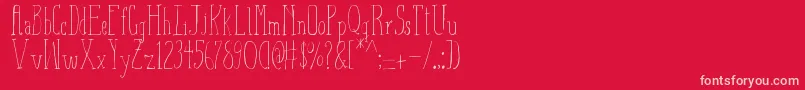 AizaShineSerif-Schriftart – Rosa Schriften auf rotem Hintergrund