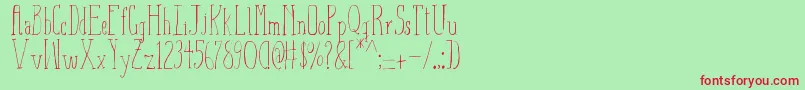 AizaShineSerif Font – Red Fonts on Green Background