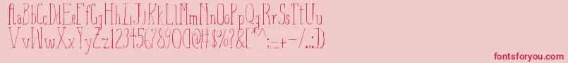 AizaShineSerif Font – Red Fonts on Pink Background