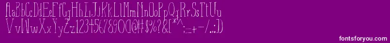 フォントAizaShineSerif – 紫の背景に白い文字