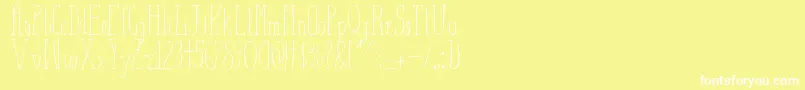 Шрифт AizaShineSerif – белые шрифты на жёлтом фоне