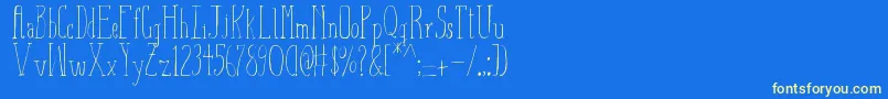 フォントAizaShineSerif – 黄色の文字、青い背景