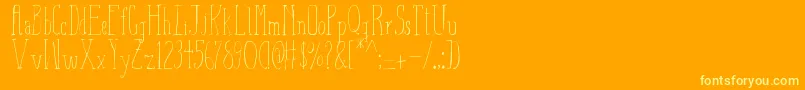 AizaShineSerif-Schriftart – Gelbe Schriften auf orangefarbenem Hintergrund