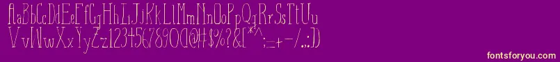AizaShineSerif-Schriftart – Gelbe Schriften auf violettem Hintergrund