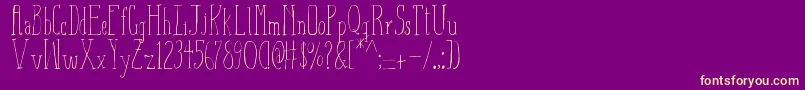 フォントAizaShineSerif – 紫の背景に黄色のフォント