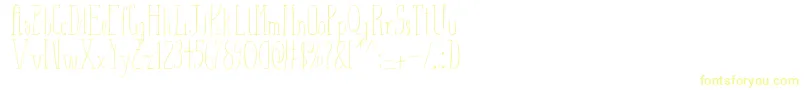 フォントAizaShineSerif – 白い背景に黄色の文字