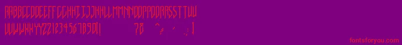 NativeDancer-Schriftart – Rote Schriften auf violettem Hintergrund