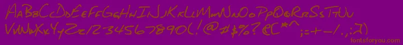 Więcej informacji o czcionce DjbAboutABoy Czcionka DjbAboutABoy – brązowe czcionki na fioletowym tle