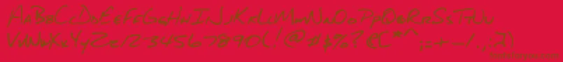 DjbAboutABoy Font – Brown Fonts on Red Background