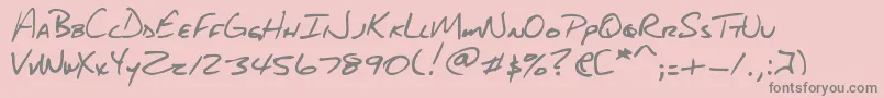 DjbAboutABoy Font – Gray Fonts on Pink Background