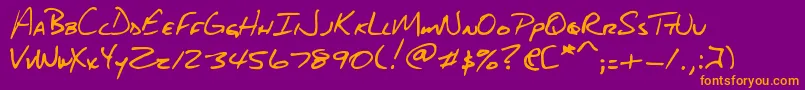 DjbAboutABoy Font – Orange Fonts on Purple Background