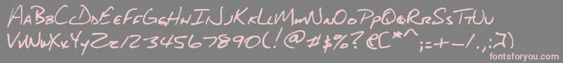 DjbAboutABoy Font – Pink Fonts on Gray Background