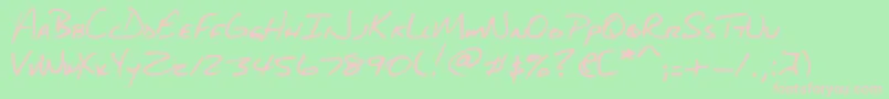 フォントDjbAboutABoy – 緑の背景にピンクのフォント