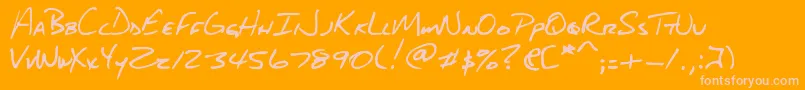 DjbAboutABoy Font – Pink Fonts on Orange Background