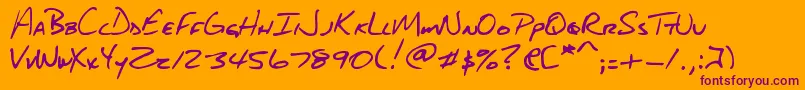 DjbAboutABoy Font – Purple Fonts on Orange Background