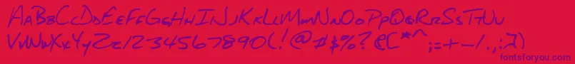 DjbAboutABoy Font – Purple Fonts on Red Background