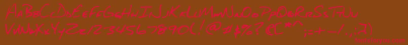 DjbAboutABoy Font – Red Fonts on Brown Background
