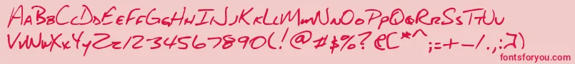DjbAboutABoy Font – Red Fonts on Pink Background