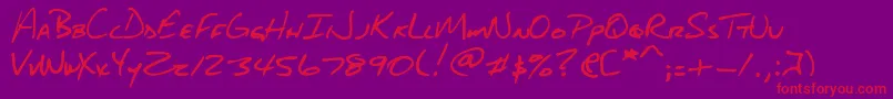 DjbAboutABoy Font – Red Fonts on Purple Background