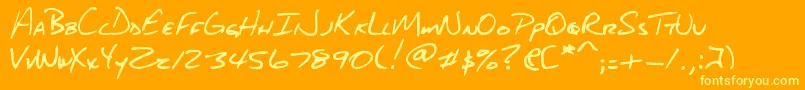 DjbAboutABoy Font – Yellow Fonts on Orange Background