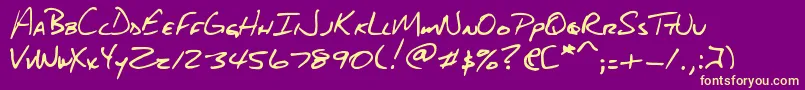 More about DjbAboutABoy Font DjbAboutABoy Font – Yellow Fonts on Purple Background
