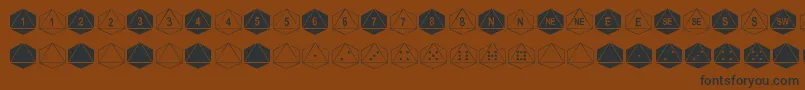 DpolyEightSider Font – Black Fonts on Brown Background