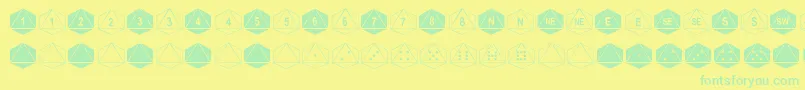 DpolyEightSider-Schriftart – Grüne Schriften auf gelbem Hintergrund