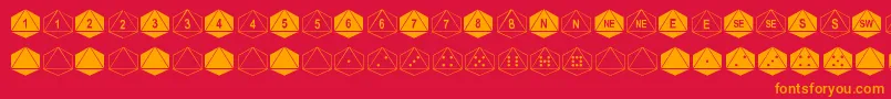 DpolyEightSider Font – Orange Fonts on Red Background