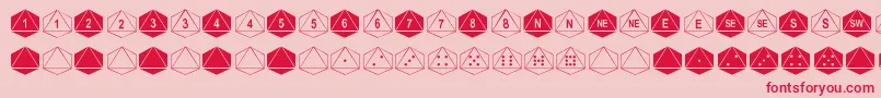 DpolyEightSider-Schriftart – Rote Schriften auf rosa Hintergrund
