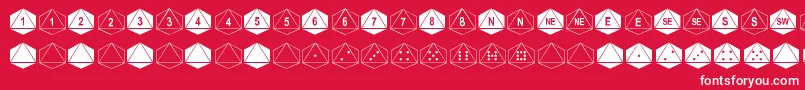 Fonte DpolyEightSider – fontes brancas em um fundo vermelho
