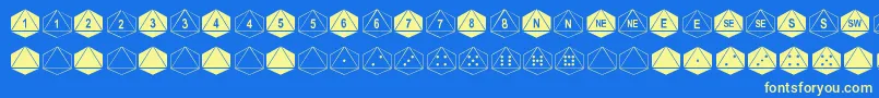 DpolyEightSider Font – Yellow Fonts on Blue Background