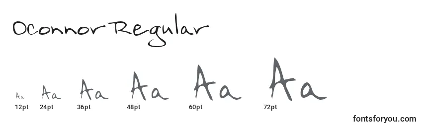 OconnorRegular Font Sizes